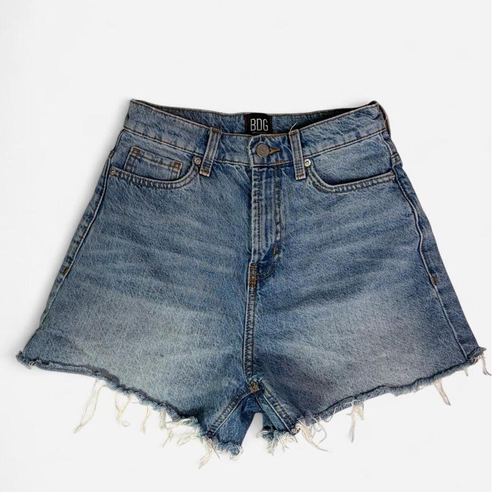 BDG high-waisted blue denim shorts size 25